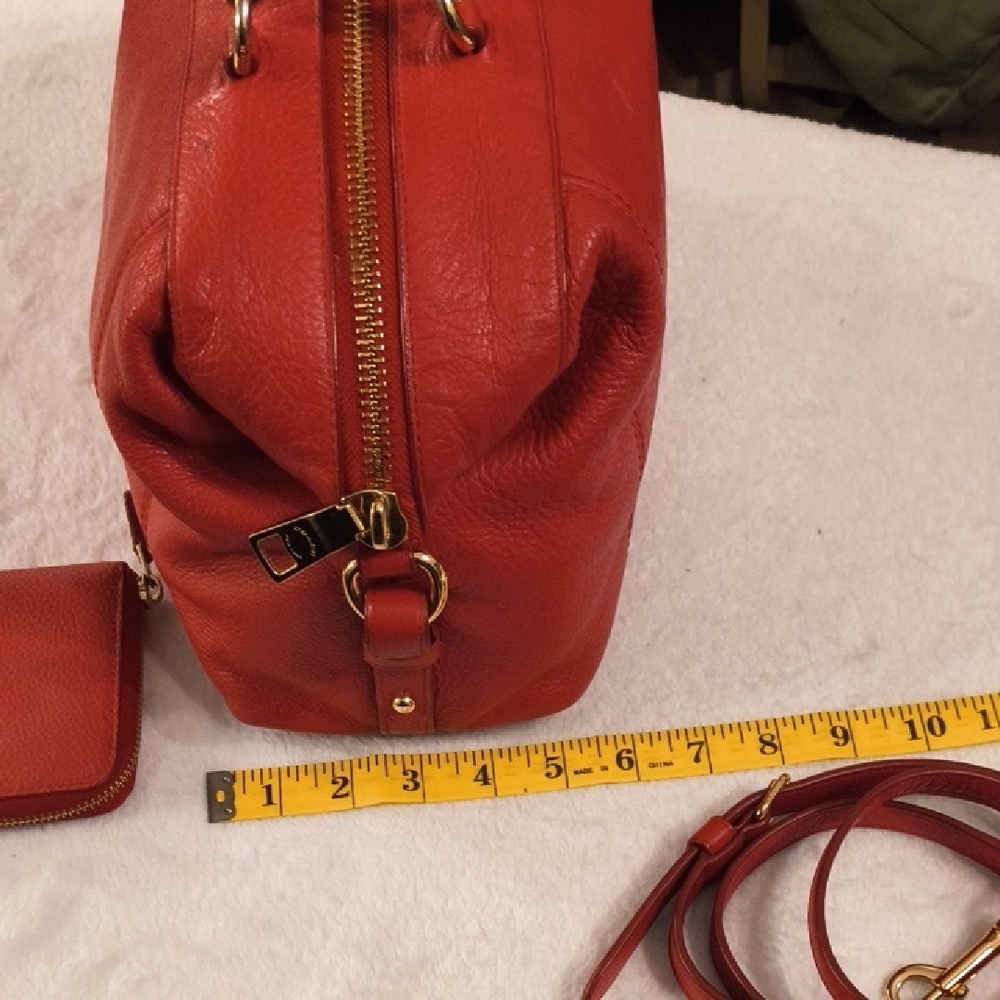 Coach Cherry Red Leather Satchel - Picture 13 of 16